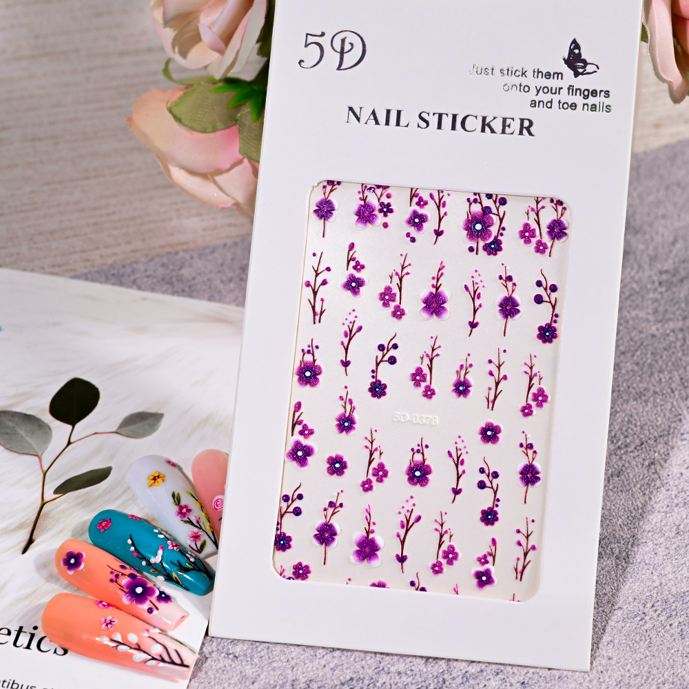 Intbuyer Simple Summer Nails – 5D Embossed Kiss Red Pink Lips Stickers for Valentines Day Manicure  