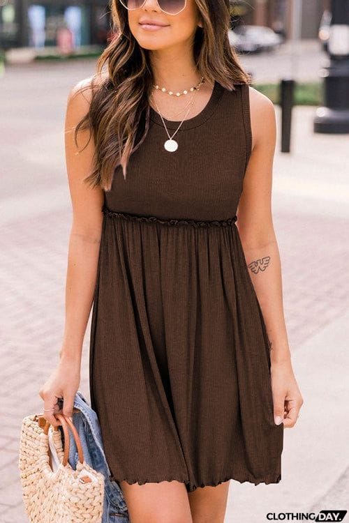 Ruffles Waist Tank Mini Dress