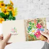 8pcs/set  DIY Postcards Flower Diamond Painting Greeting Card Includes Envelope