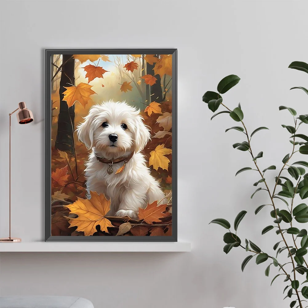 Diamond Painting - Full Round Drill - Deciduous Puppy(Canvas|40*60cm)