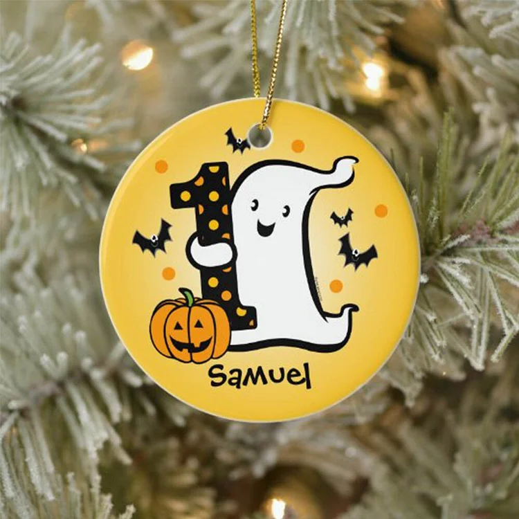 Halloween Little Ghost 1st Birthday Ornament Custom Name Home Decor