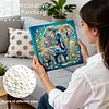 (25x25cm)DIY Elephant Framed Handmade Pearl Painting Art Craft Kit Living Home Decor