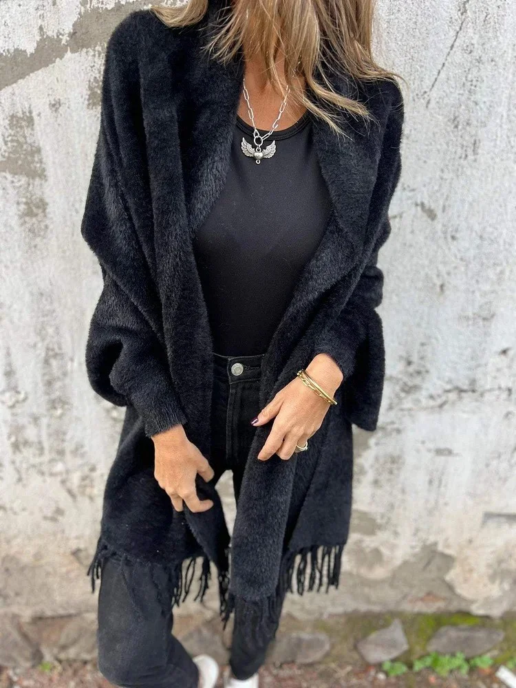 Uveng Uveng 2025 New Women's Imitation Sting Velvet Cape Shawl Shawl Solid Color Thicken Warm Bat