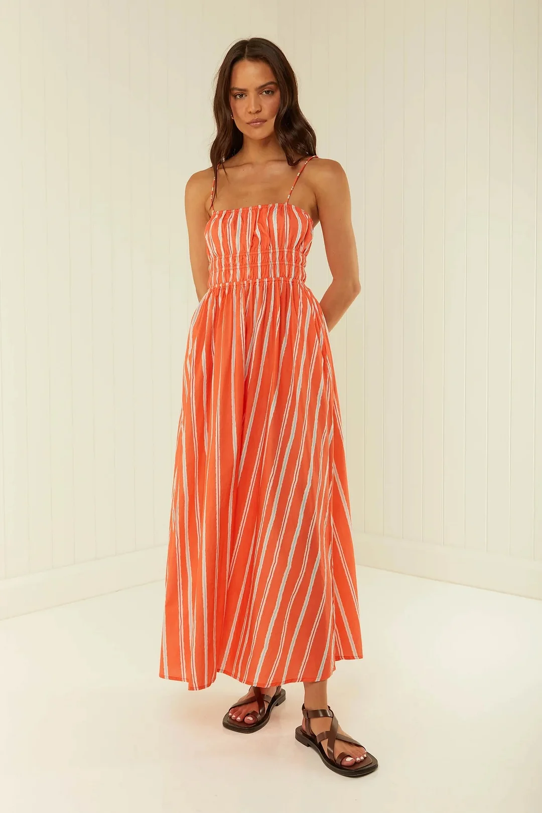Brownm Brownm Summer New Women's Wear Temperament Casual One-Word Collar Halter Dress 88167