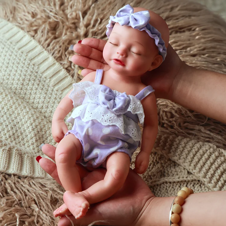 [U.S. 3&ndash;7 Days Delivery] Babeside Esta 12" Realistic Silicone Sleeping Baby Little Infant Girl Retaining Pacifier