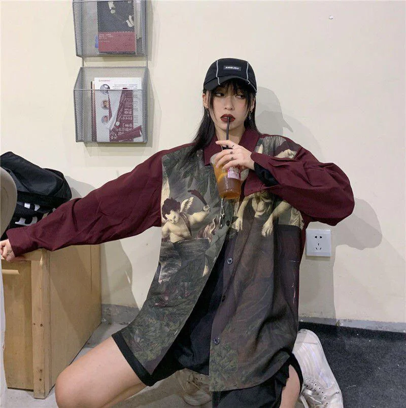 Brownm Print Long Sleeve Shirt