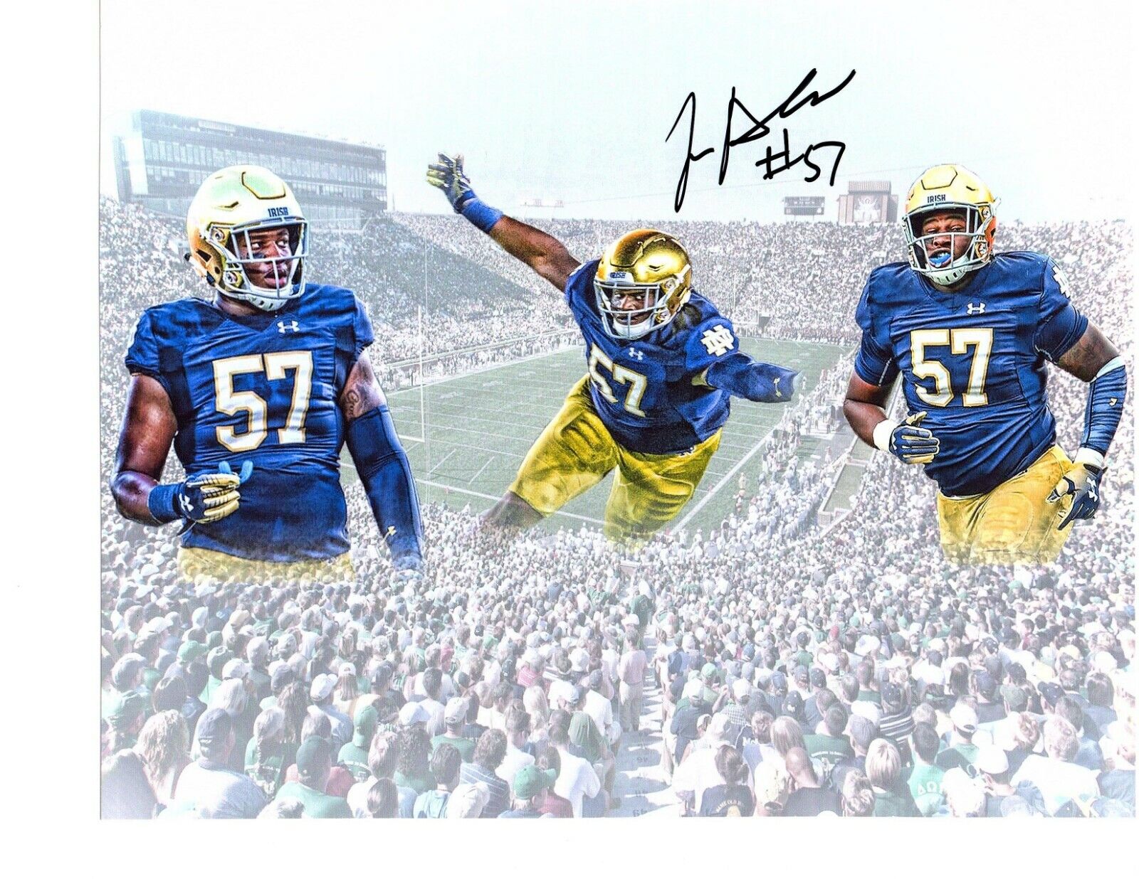 Jayson Ademilola Notre Dame Irish hand signed autographed 8x10 football Photo Poster painting