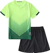 Quick Dry Short Sleeve T-shirt and Mesh Shorts Soccer Set Color: Green
