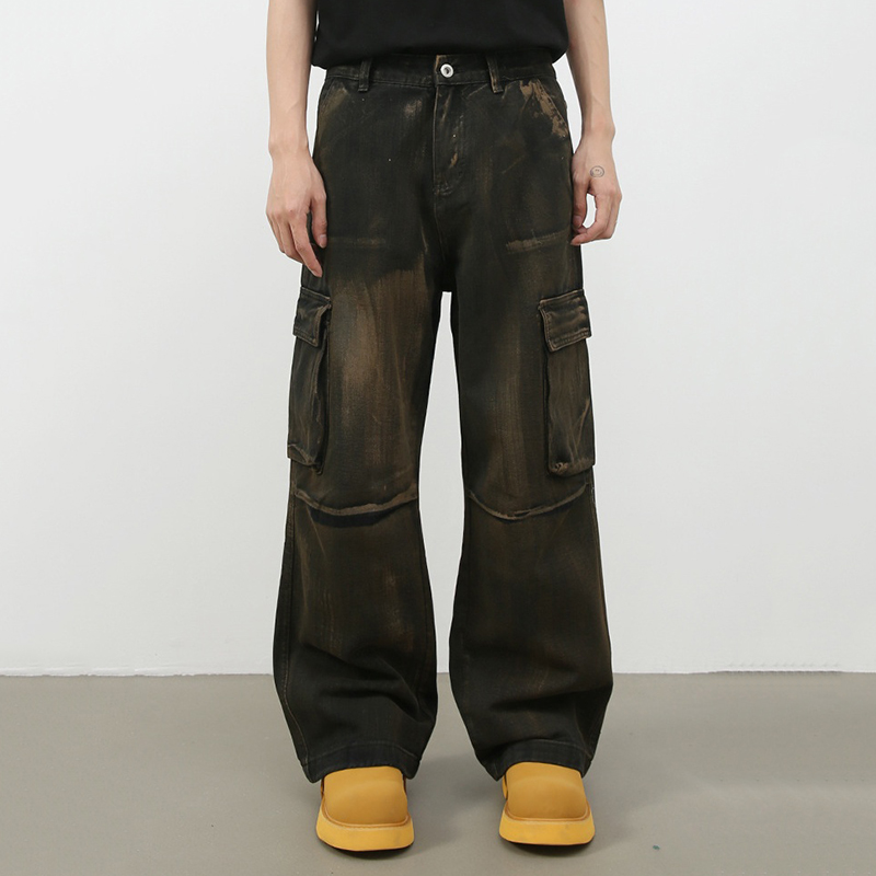 Sopula Vintage Street Straight Wide Leg Work Jeans