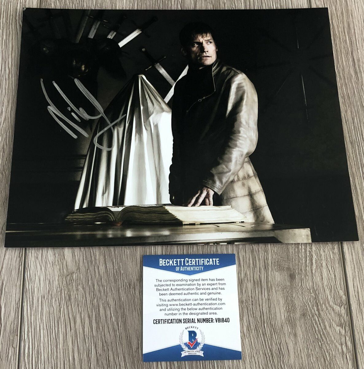 NIKOLAJ COSTER-WALDAU SIGNED GAME OF THRONES 8x10 Photo Poster painting C wPROOF BECKETT BAS COA