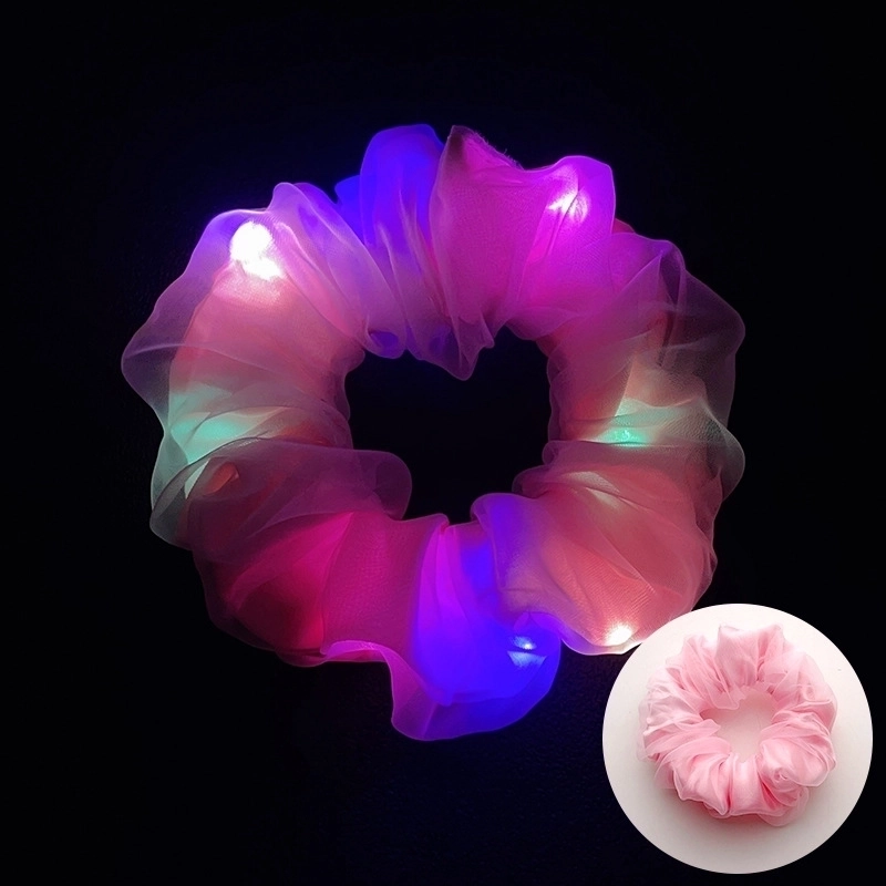 Halloween Novelty Women’S Solid Color Artificial Crystal Luminous Hair Tie