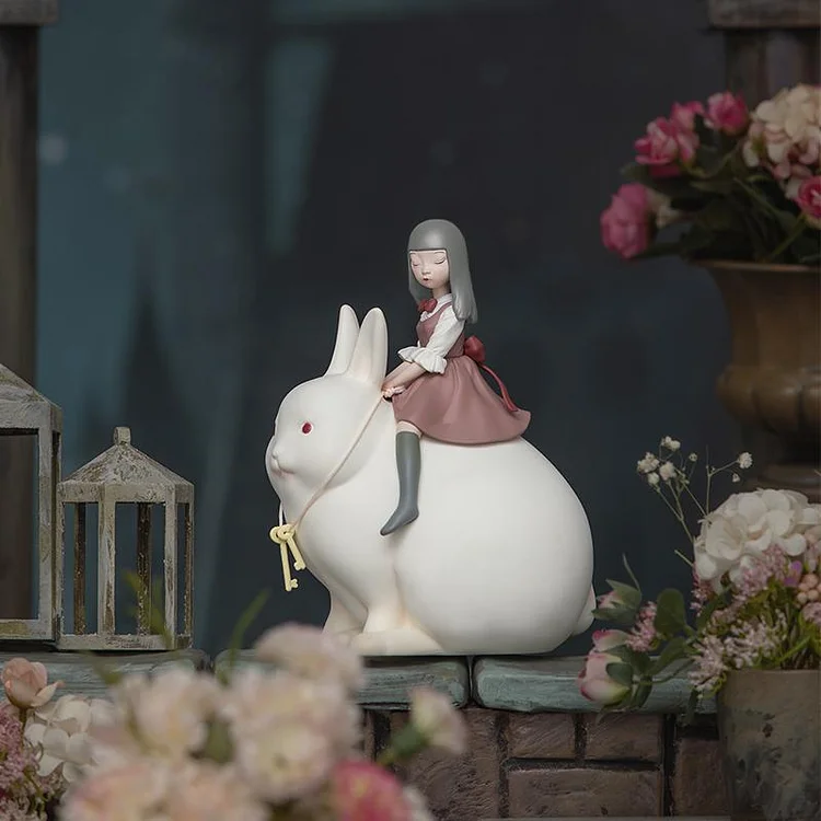 White Night Fairytale Moonlight Rabbit Ornament