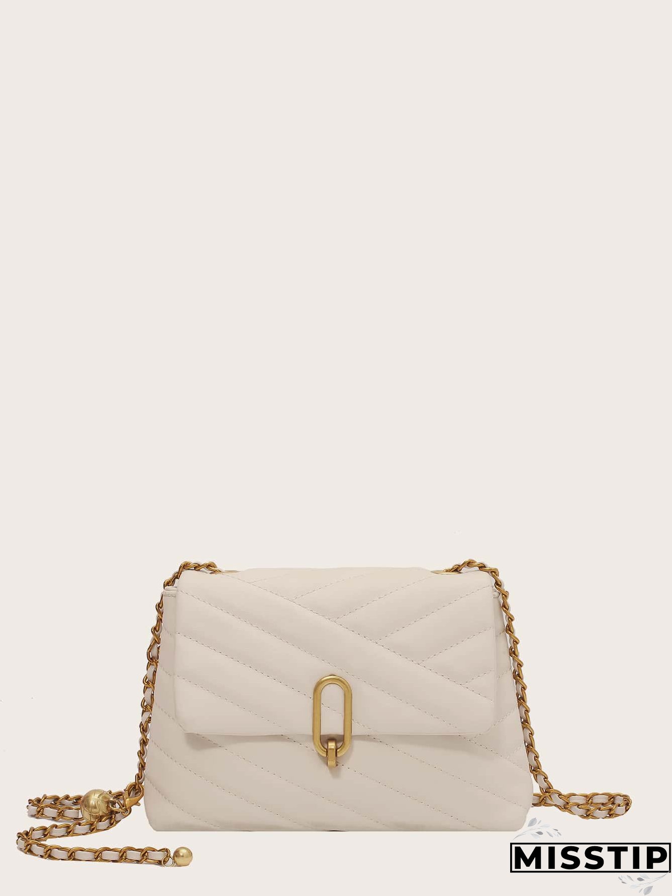 Stitch Detail Flap Shoulder Bag