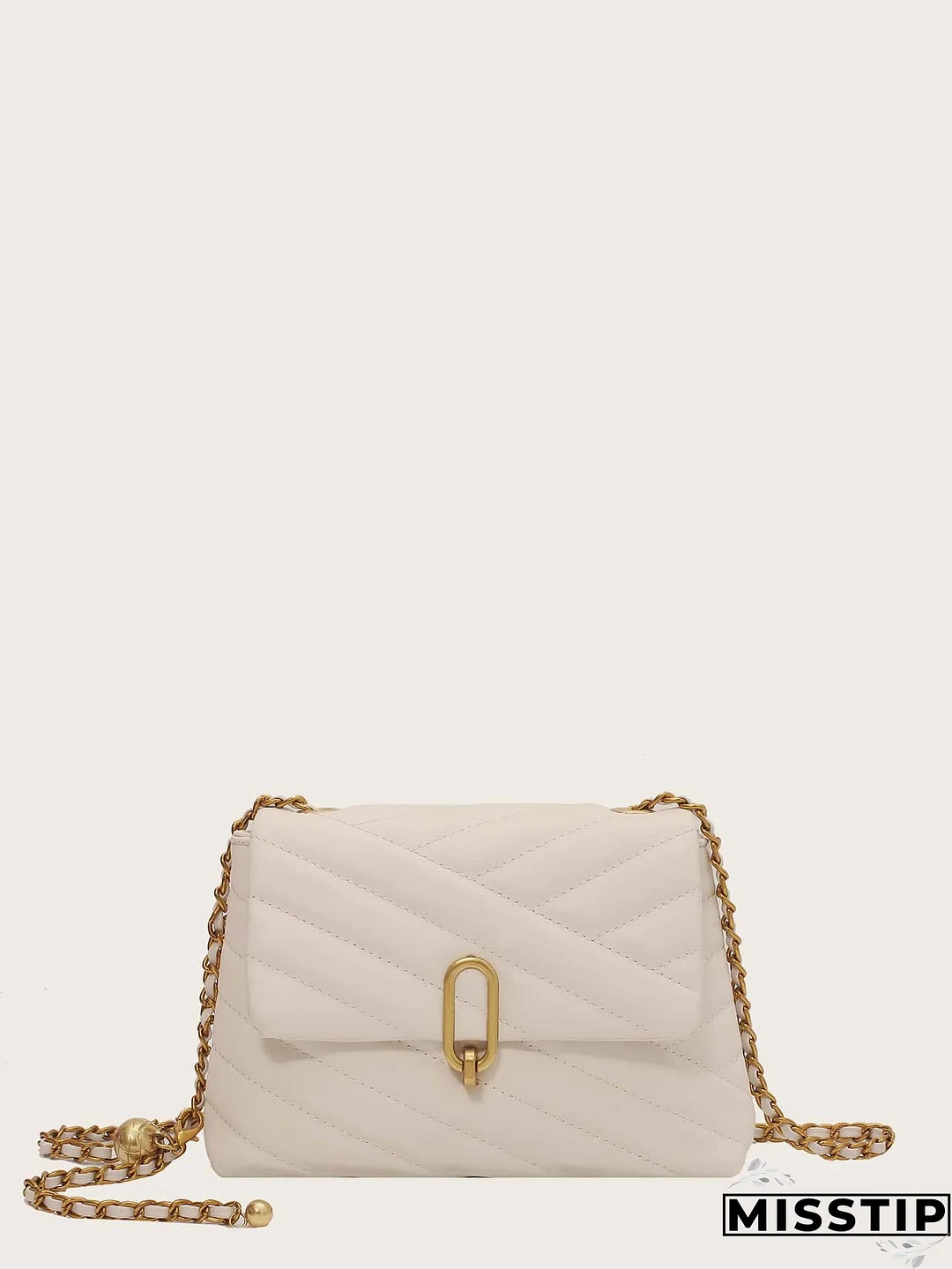 Stitch Detail Flap Shoulder Bag