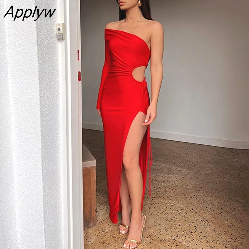 Applyw Women Party Club Bodycon Streetwear Birthday Evening Long Dress 2022 Autumn Fall Clothing Wholesale Items For Business