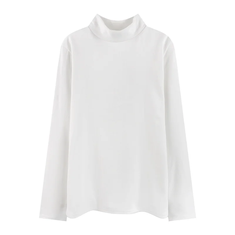 Brownm Brownm Velvet Half High Collar Bottom Shirt Women's Autumn 2024 New Interior With White Long-Sleeved T-Shirt Women's Chic Student Jacket