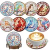 8Pcs DIY Bird Diamond Painting Wooden Coasters