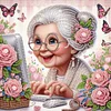 (US Local)4Pack Old Lady-Crystal Rhinestone Diamond Painting(30x30cm)