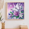 Flowers Butterfly - Diamond Painting - Partial Special Shaped Drill(Canvas|30*30cm)