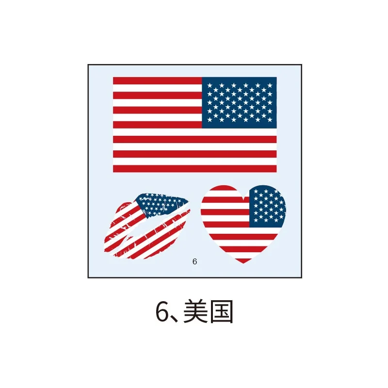 National Flag Tattoo Sticker Marathon lips patriotic Face Body Sticker Disposable Waterproof Tattoo Sticker