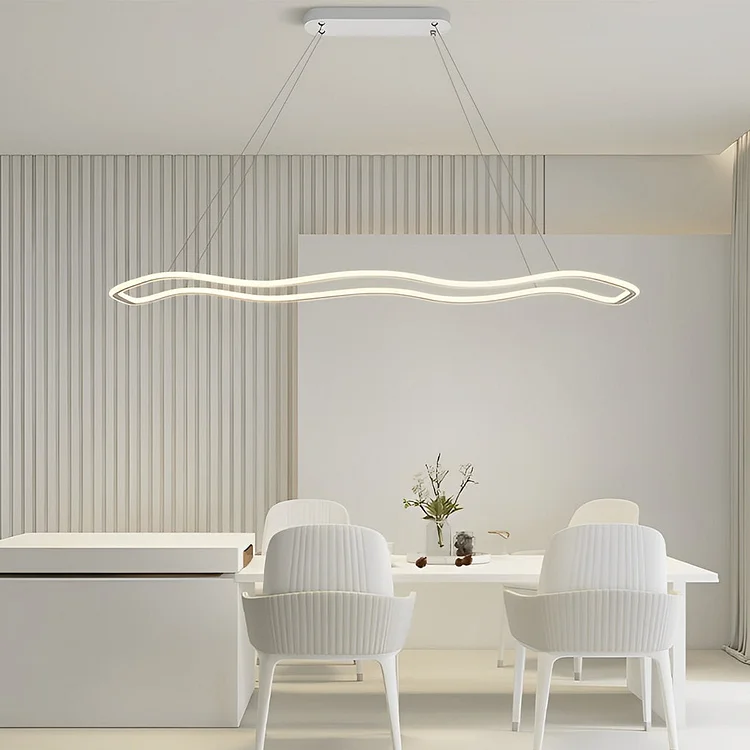 Long Waves Circular Design LED Nordic Hanging Ceiling Light Chandelier - Appledas