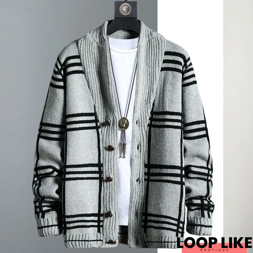 Striped Hip Hop Sweater Coat