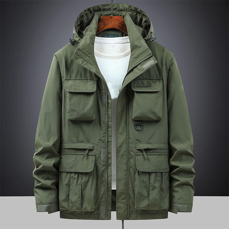 Men Multi Pockets Removable Military Jackets