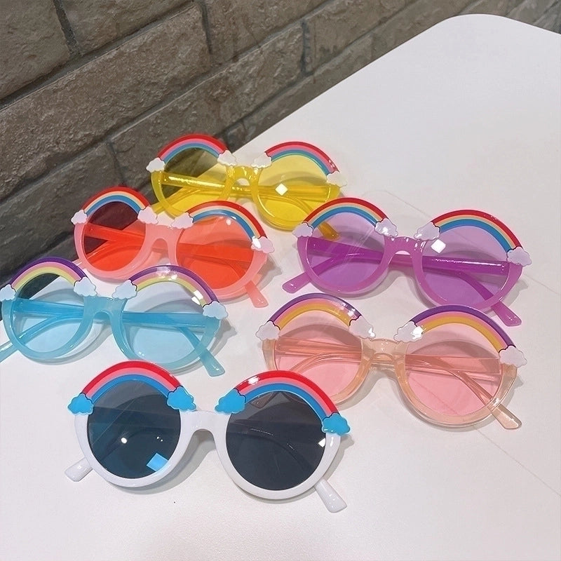 Cute Rainbow Round Frame Full Frame Kids Sunglasses