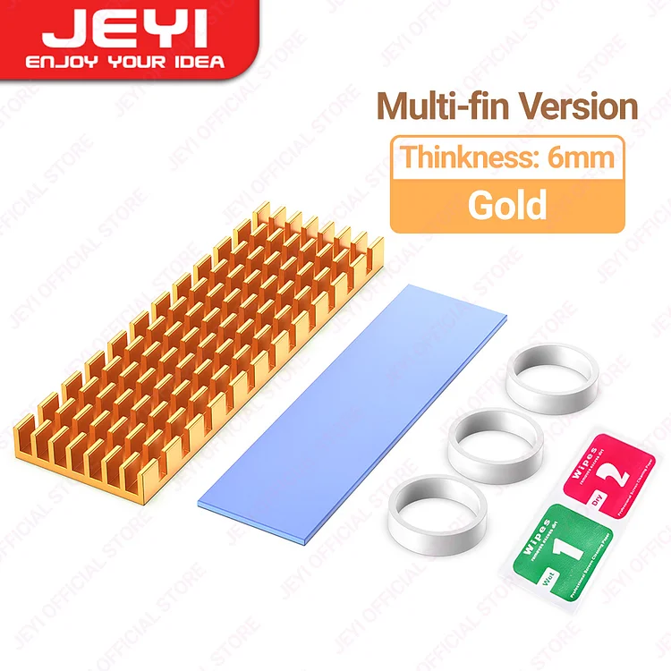 JEYI M.2 SSD Heatsink Aluminum Cooler Multi-version NVMe Radiator with Thermal Pad, Dust Paper for PS5/PC/Laptop M2 2280 SSD