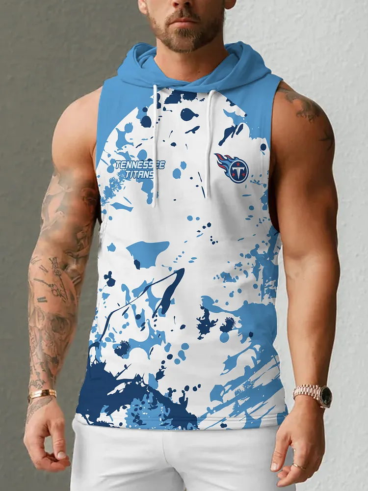 Tennessee Titans Men's  Casual Comfy Sleeveless Hooded Tank Top