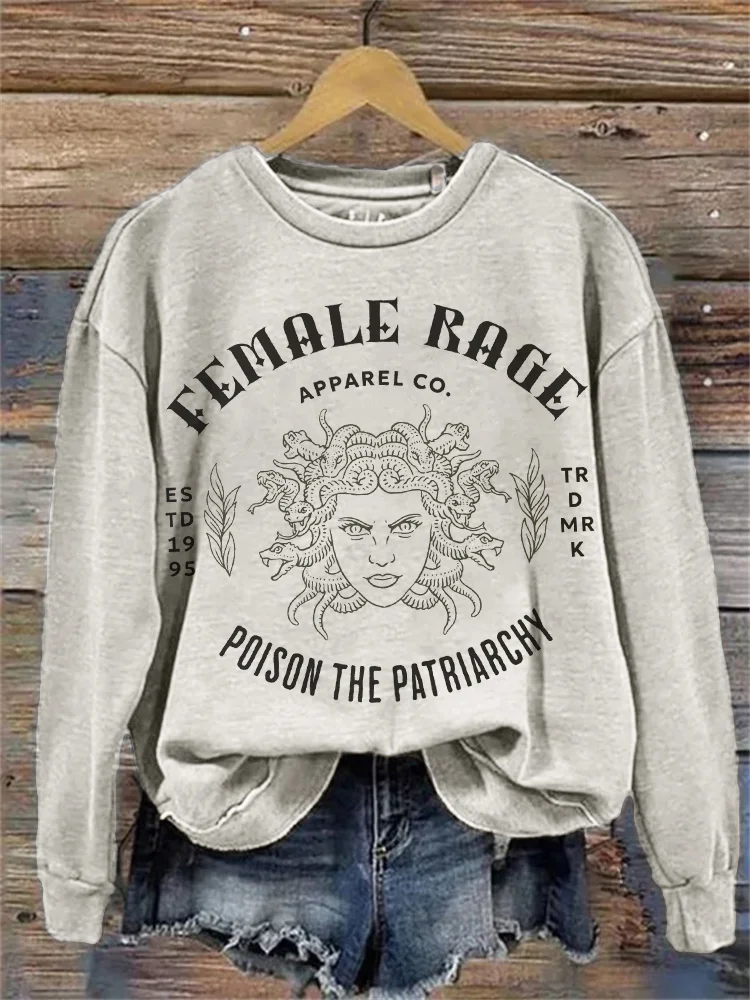 Female Rage Poison the Patriarchy Medusa Feminist Sweatshirt
