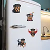 4PCS 2D/Flat Acrylic DIY Diamond Art Fridge Magnet Kit Rottweiler Design DIY Art Fridge Magnet Refrigerator Sticker Magnetic Diamond Art Decor Refrigerator Mailbox Home Decoration DIY Crafts