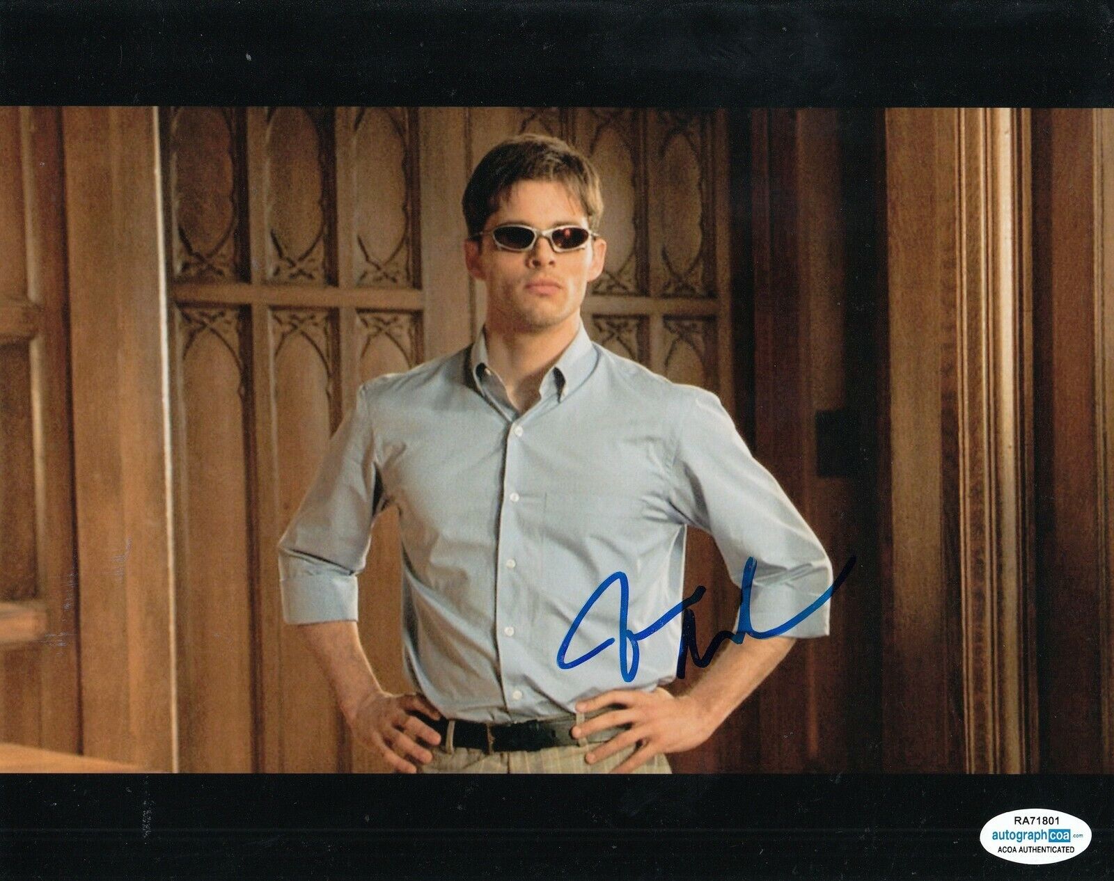 JAMES MARSDEN signed (X-MEN) Movie 8x10 Photo Poster painting *Scott Summers Cyclops* ACOA #1