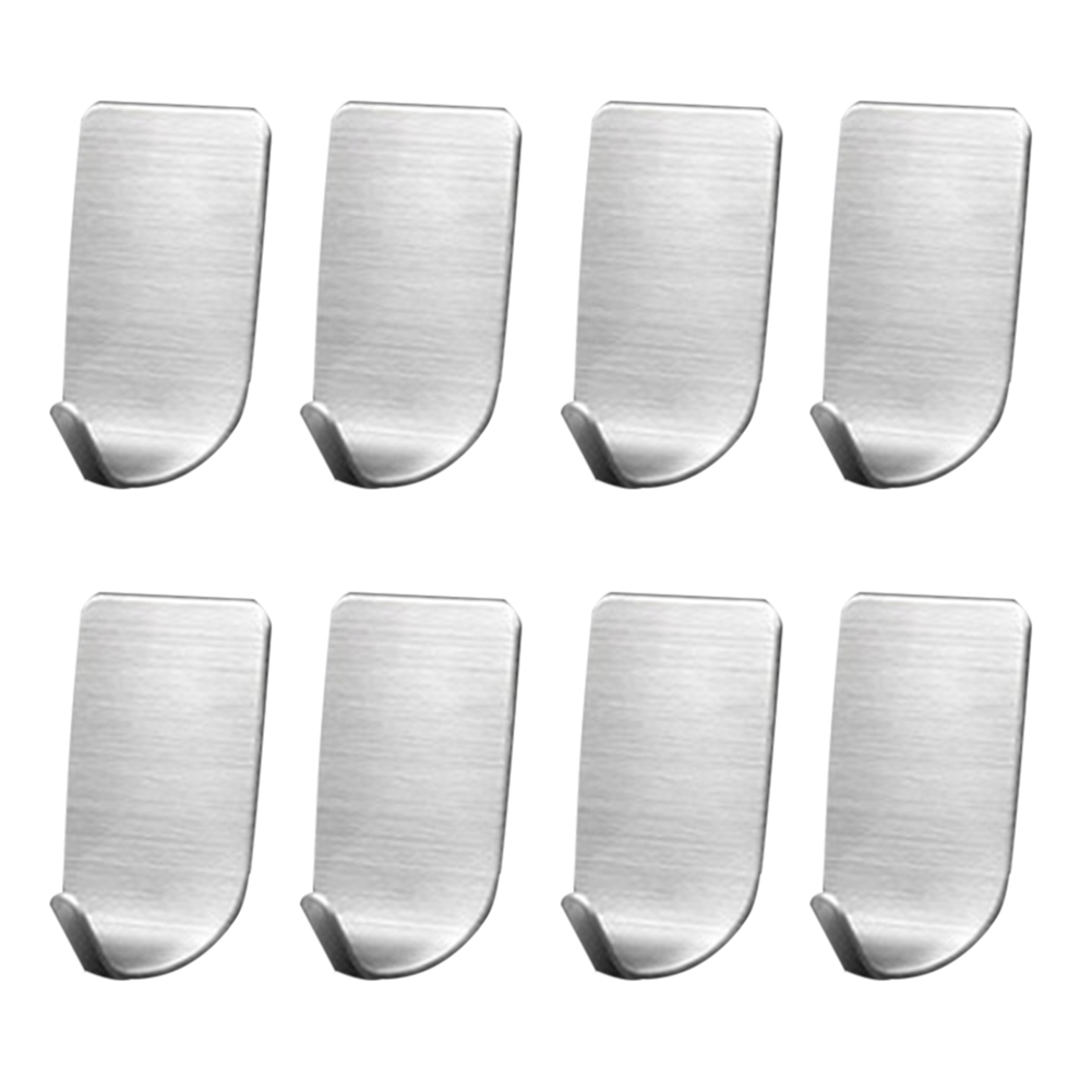 

8pcs Stainless Steel Key Holder Hook Self Adhesive Kitchen Wall Door Hanger, 501 Original