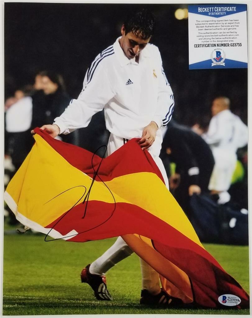 RAUL GONZALEZ BLANCO Signed 11x14 Photo Poster painting Real Madrid Autograph E~ Beckett BAS COA