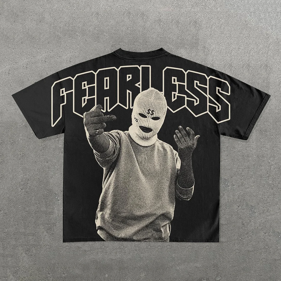 Personalized Fearless Print Short Sleeve T-Shirt