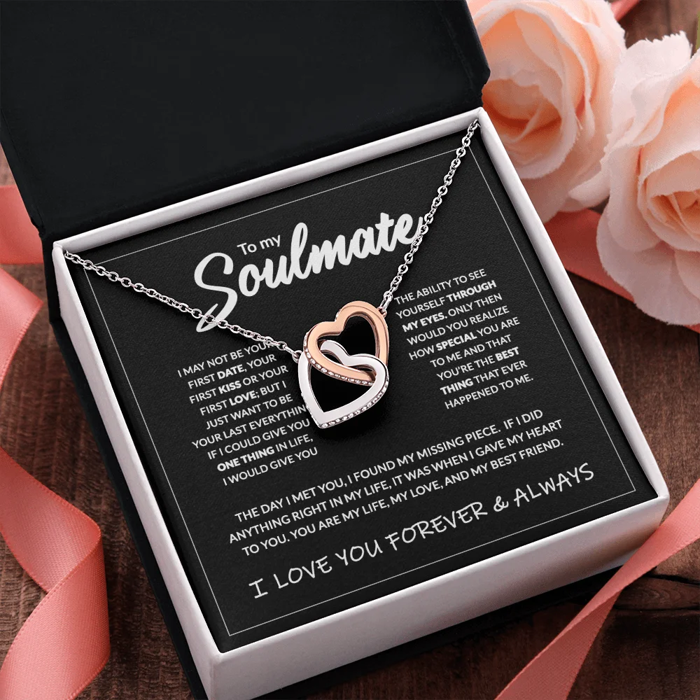 To My Soulmate - Interlocking Heart Necklace