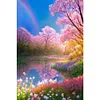 Diamond Painting-DIY Full Round Drill Mountains Fields Flowers(40*60CM)
