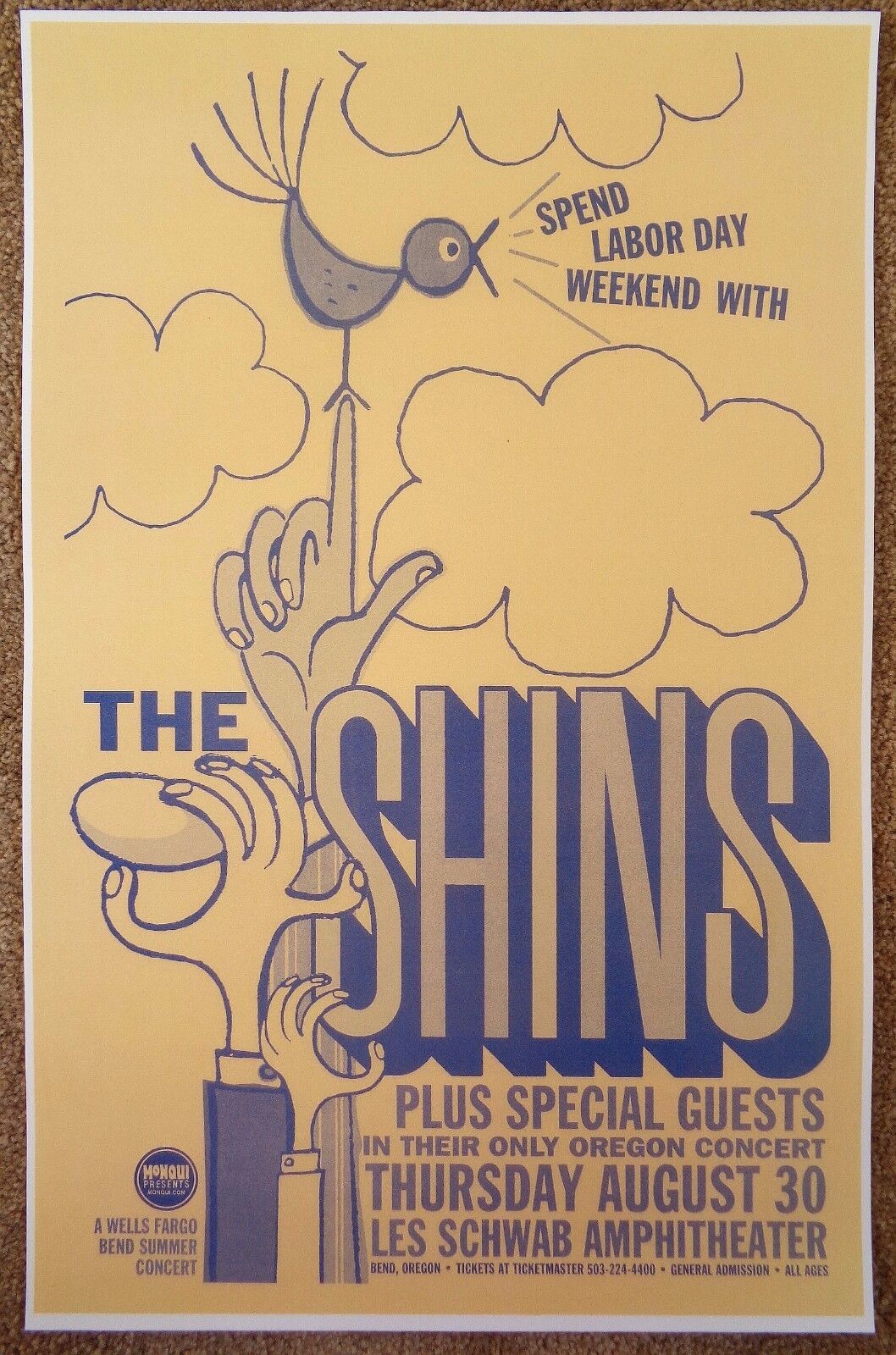 THE SHINS 2007 Gig POSTER Bend Oregon Concert