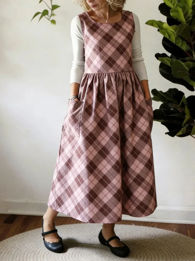 Pink Classic Plaid Apron
