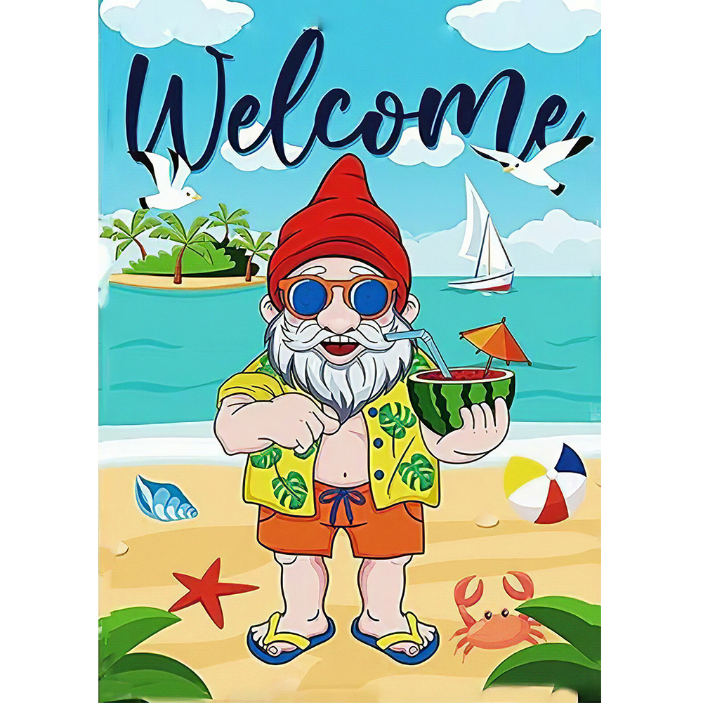 

Santa at the Beach - Round Drill Diamond Painting - 30*40CM, 501 Original
