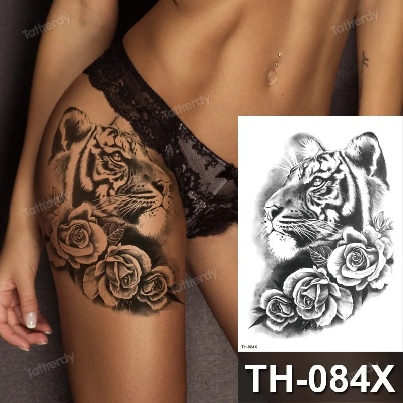 DIY Forest Design Waterproof Fake Temporary Tattoo Wolf Sexy Women Body Art Arm Tattoos Paper For Men Boys Girls Tatoo Large Big