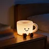 Coffee Cup Night Light Rechargeable 7 Color Changing Dimmable Warm Light with Timer Touch Control Bedside Lamp for Nursery Bedroom Gift