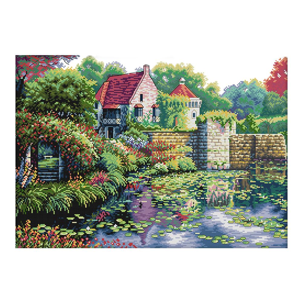 

England Castle - 14CT Stamped Cross Stitch - 54*41cm, 501 Original