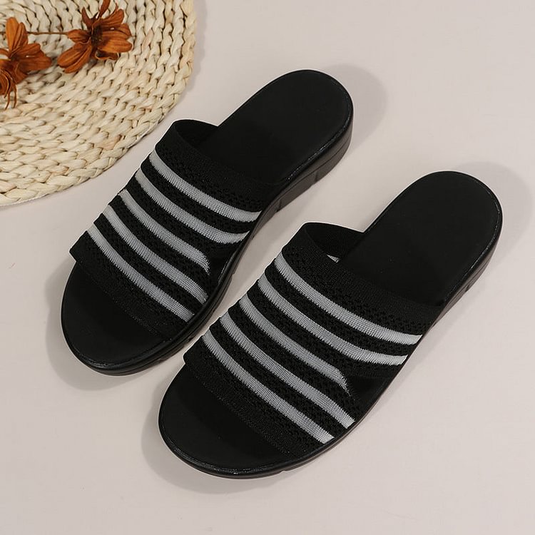 Flyknit Soft Striped Comfort Sandals