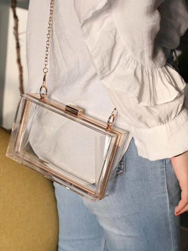 Transparent Acrylic Single Shoulder Chain Bag