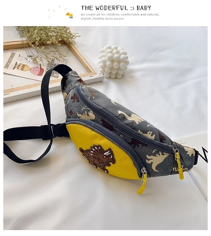 Kid’S Small Nylon Dinosaur Cute Zipper Fanny Pack