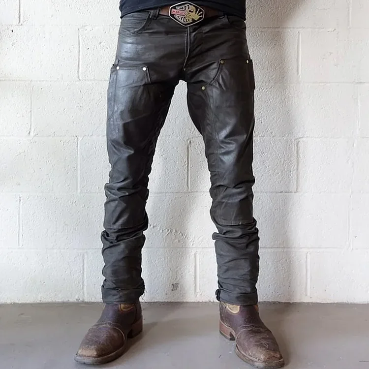 Vintage Black Slim Fit Work Pants