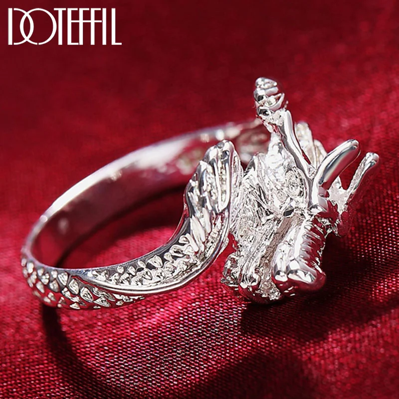 DOTEFFIL 925 Sterling Silver Opening Classic Man Faucet Ring For Women Jewelry