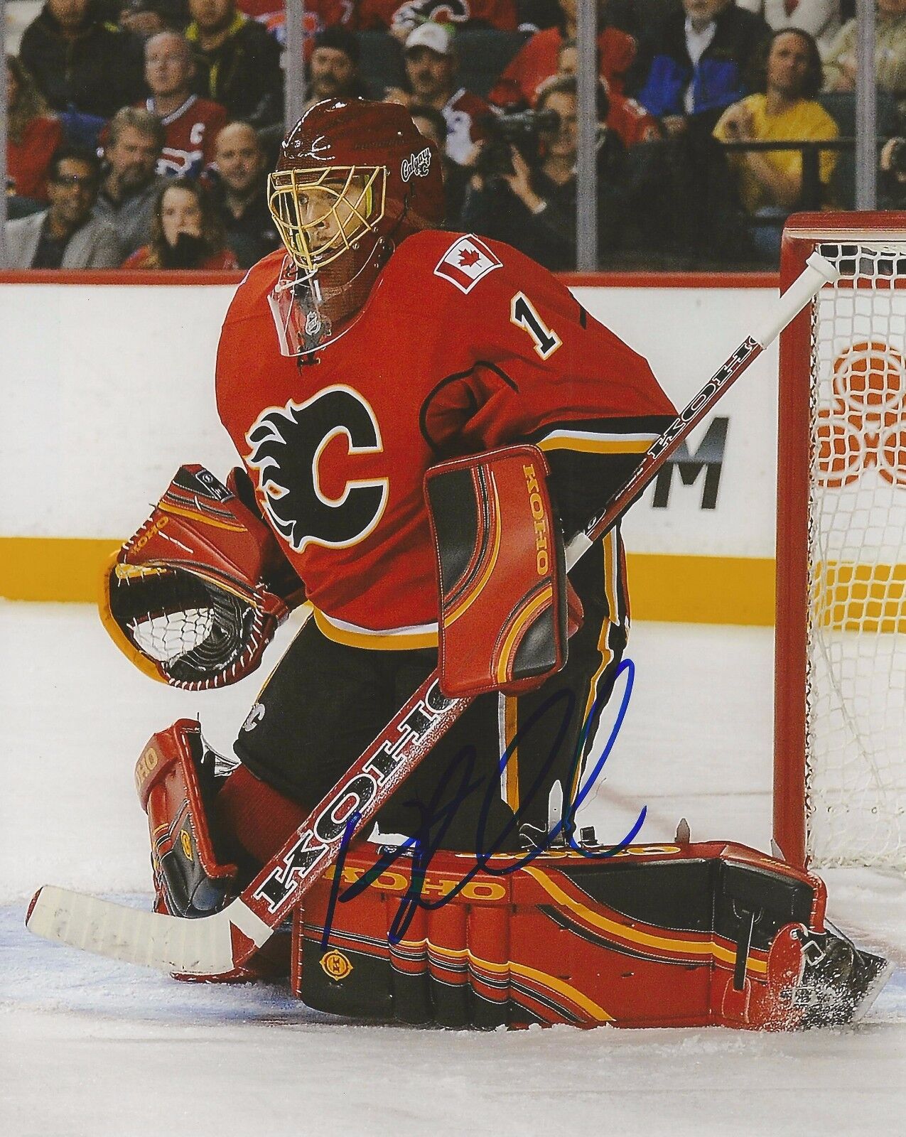 JONAS HILLER SIGNED CALGARY FLAMES 8x10 Photo Poster painting #1 with COA